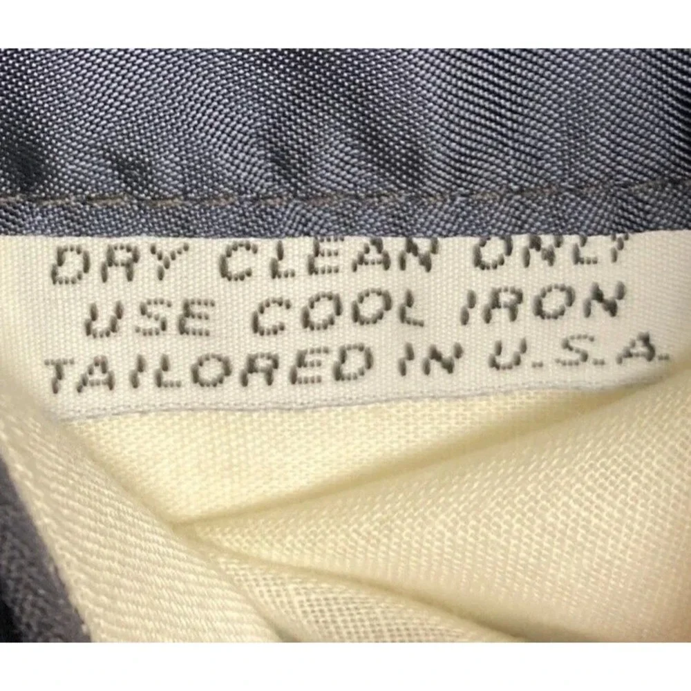 VTG‎ Tom James Blazer Navy Pinstripe 44-46L? Sport Coat USA Made Academia